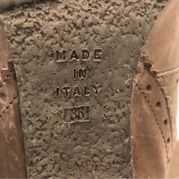 Fabianelli Womens Brown Leather Knee High Boots US Size 5.5 Italy Lace Up Retro - Picture 12 of 13